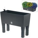 Plantenbak RATAN verhoogd met watergeefsysteem - 80 x 32 x 62 cm