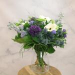 Boeket Violetta, extra large gebonden - blauw/paars/wit