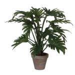 Kunstplant Philodendron selloum in pot grijs - 40 x 50 cm