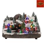 Kerstdorp met trein led - 31 x 19,5 x 18,5 cm