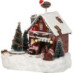 Kersttafereel Santa's office - 20 x 16 x 21 cm