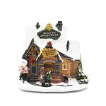 Kersttafereel Winter Sporthaus - 19.5 x 13 x 17,5 cm