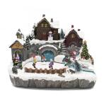 Kerstdorp met schaatspiste - 33 x 26 x 24,5 cm