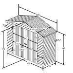 Houten berging voor fietsen - 227 x 82 x 173 cm