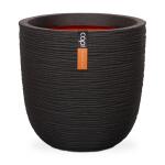 CAPI bloempot bol Rib NL 43 x 41 cm - zwart