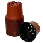 Bruine ronde kweekpotten - 9 cm (18 stuks)