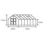 Hobbykas Premium 130 aluminium -  296 x 439 x 255 cm - 13 m²