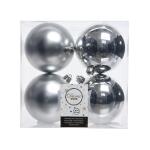 Kerstballen kunststof Ø 10 cm - zilver