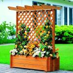 Houten plantbak met pergola