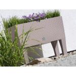 Plantenbak RATAN verhoogd met watergeefsysteem mokka - 60x25x46 cm