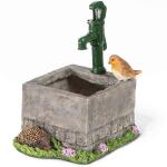 Waterput-bloempot met egel en roodborstje