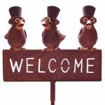 Welcome bord met vogels + hoed